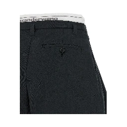 Black Cotton Bermuda Shorts