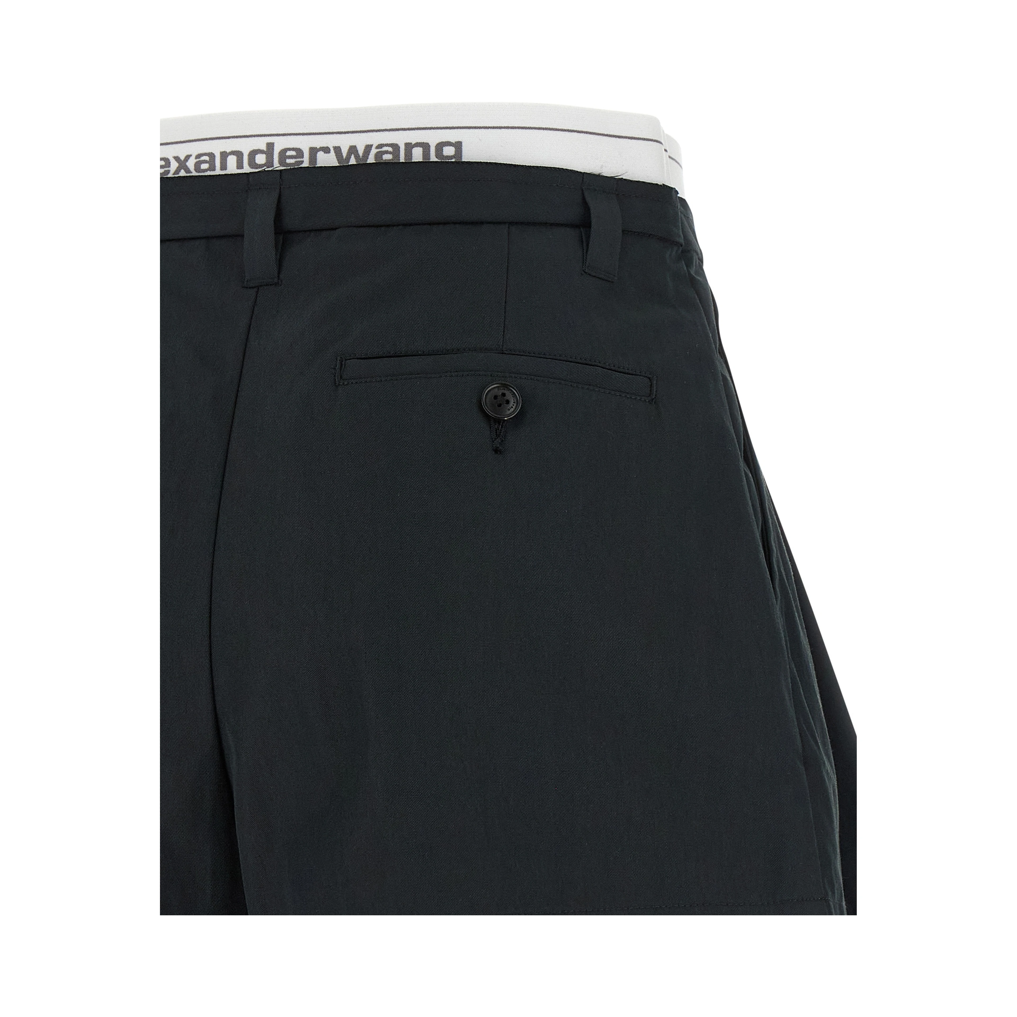 Black Cotton Bermuda Shorts