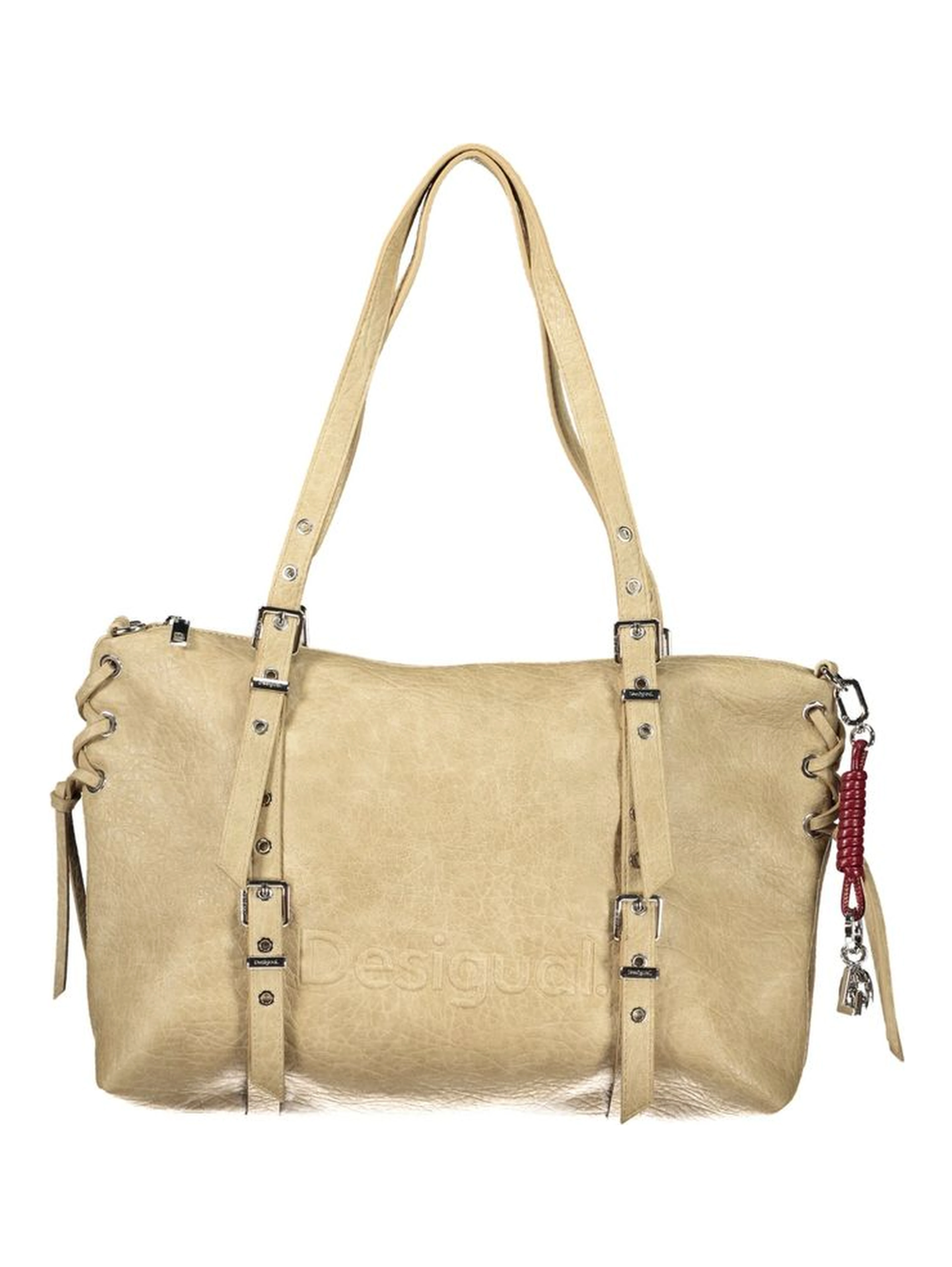 Beige Polyurethane Women's Bag
