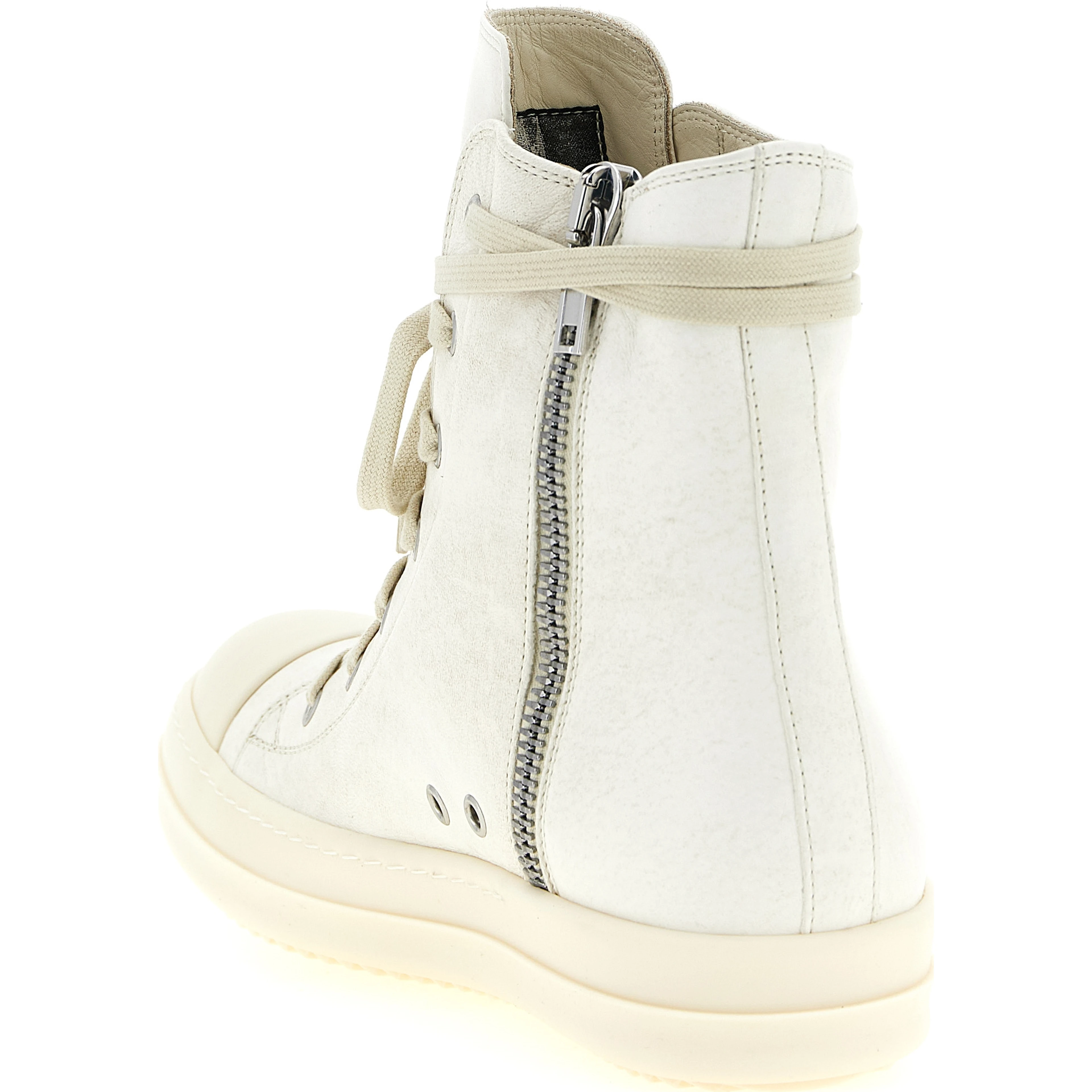 White Lamb Leather High Top Sneakers