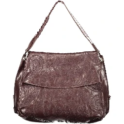 Brown Polyurethane Women Bag