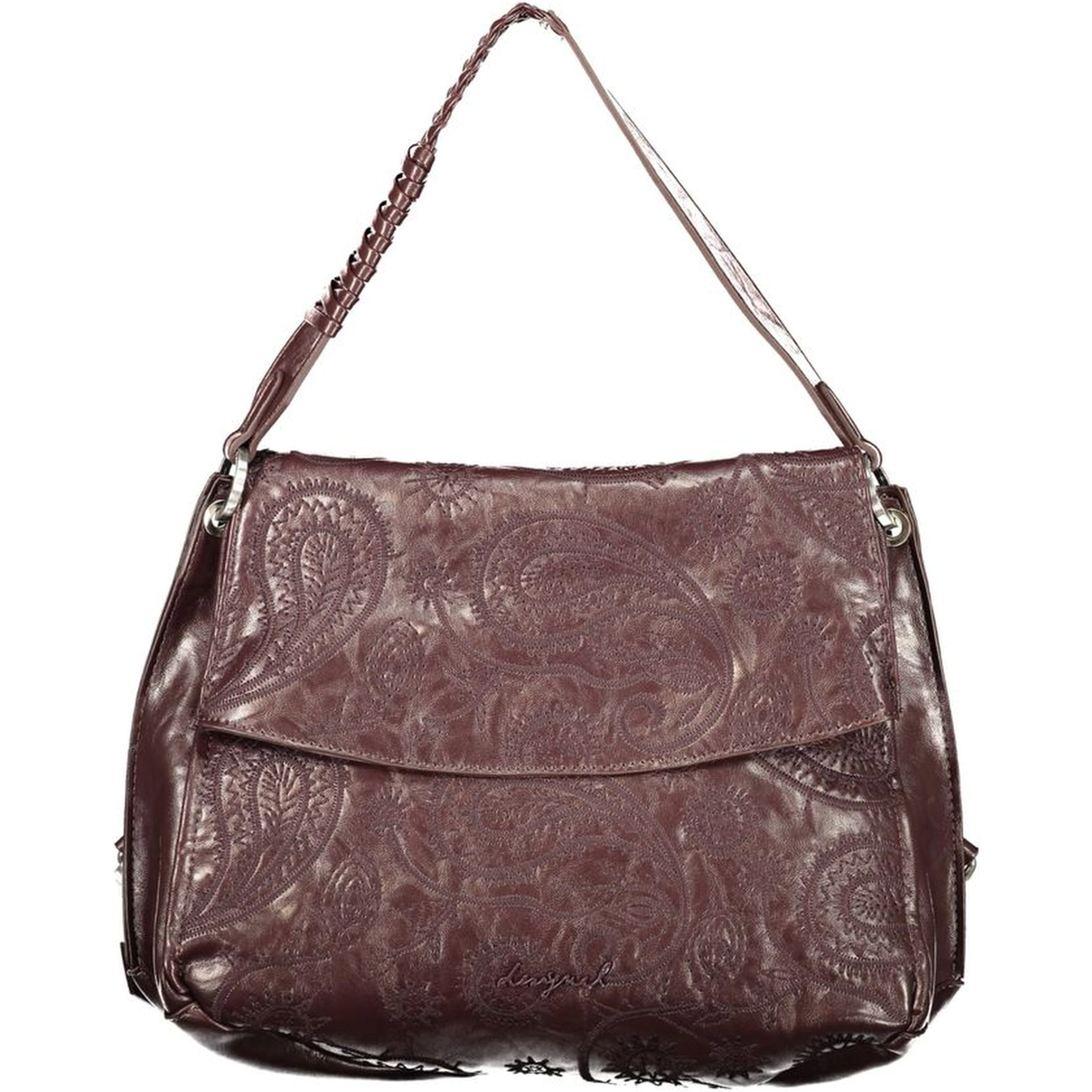 Brown Polyurethane Women Bag