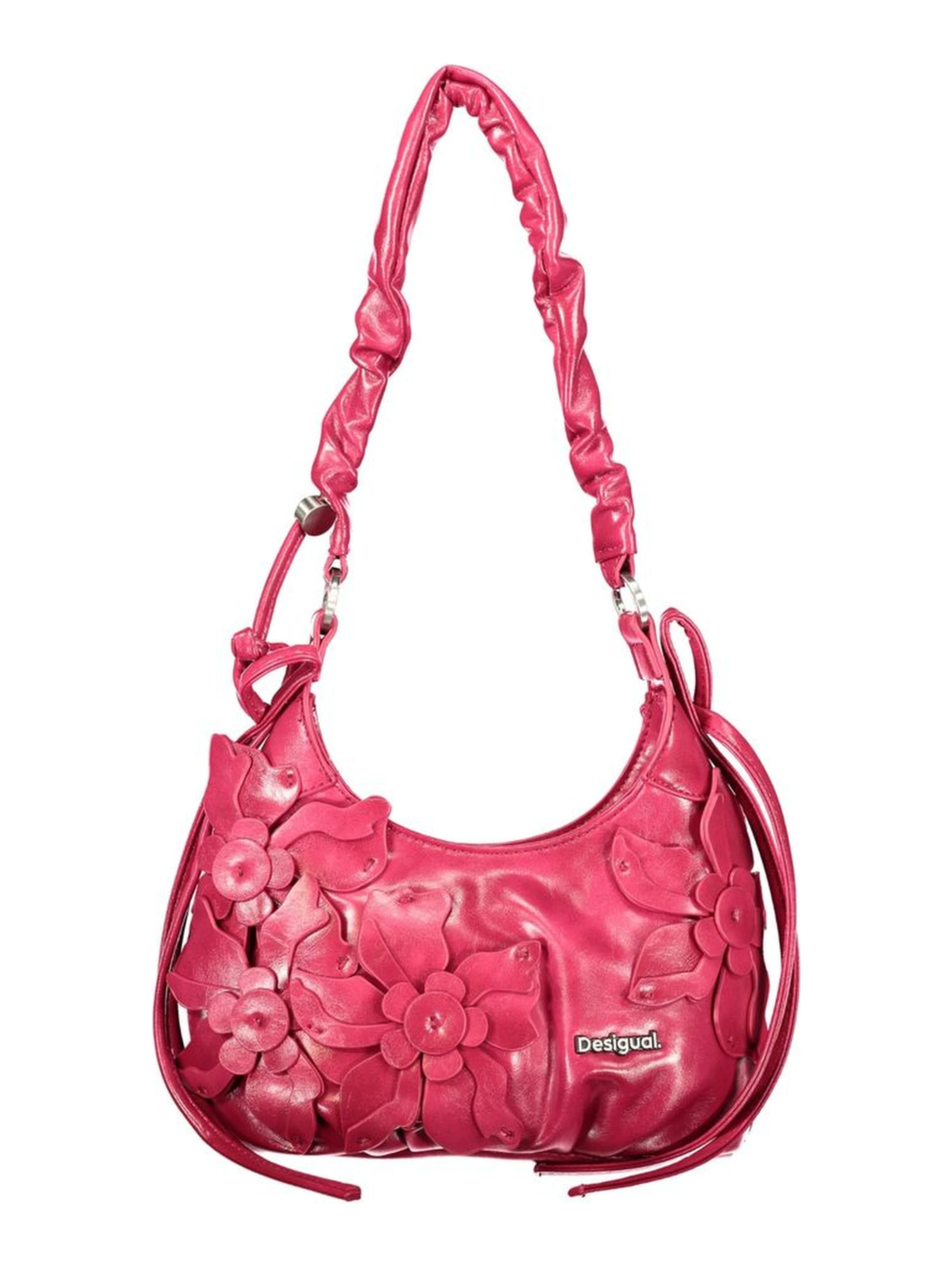 Pink Polyurethane Women's Bag