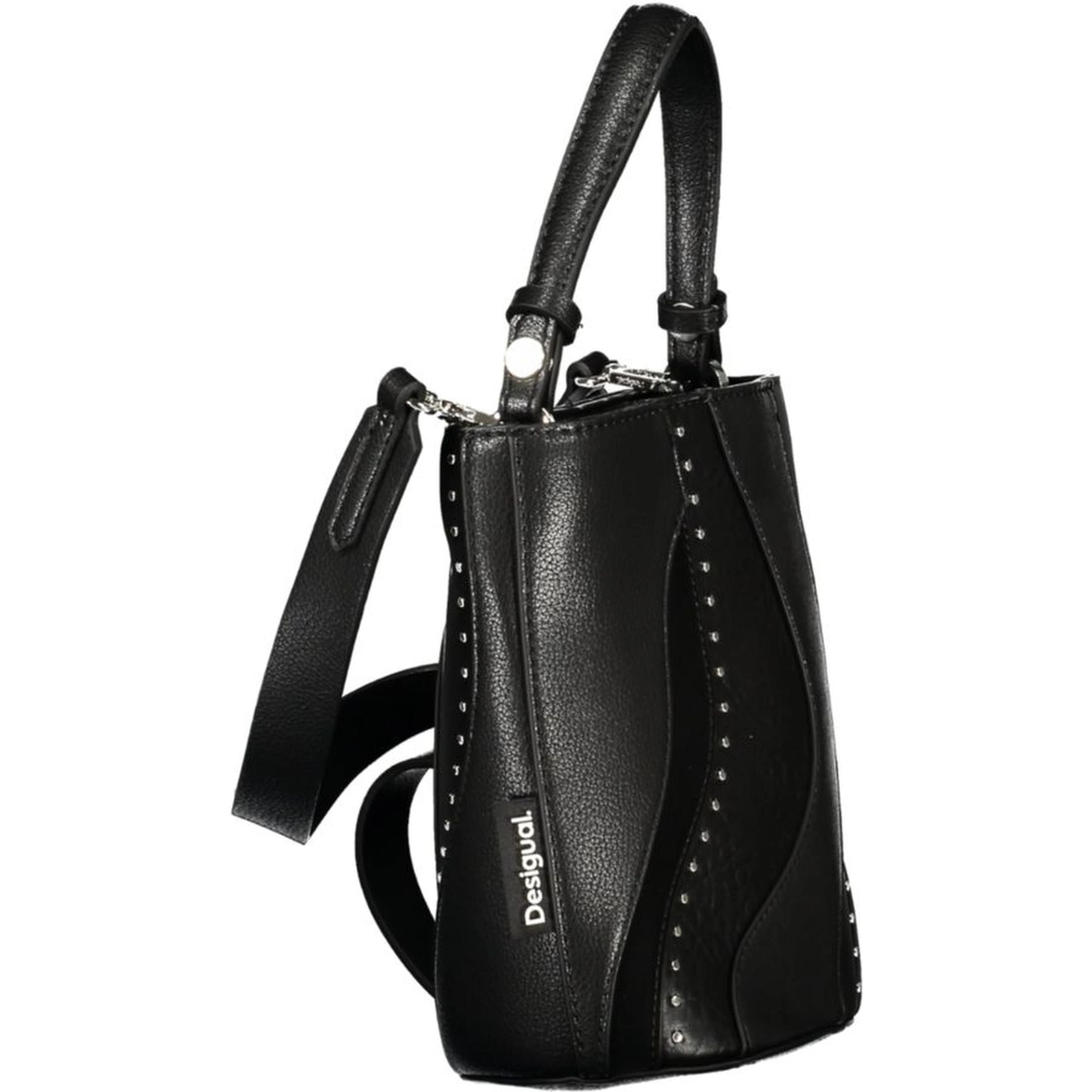 Nero Poliuretano Women's Bag with Shoulder Strap and Internal Pocket
