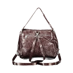 Brown Polyurethane Women Bag