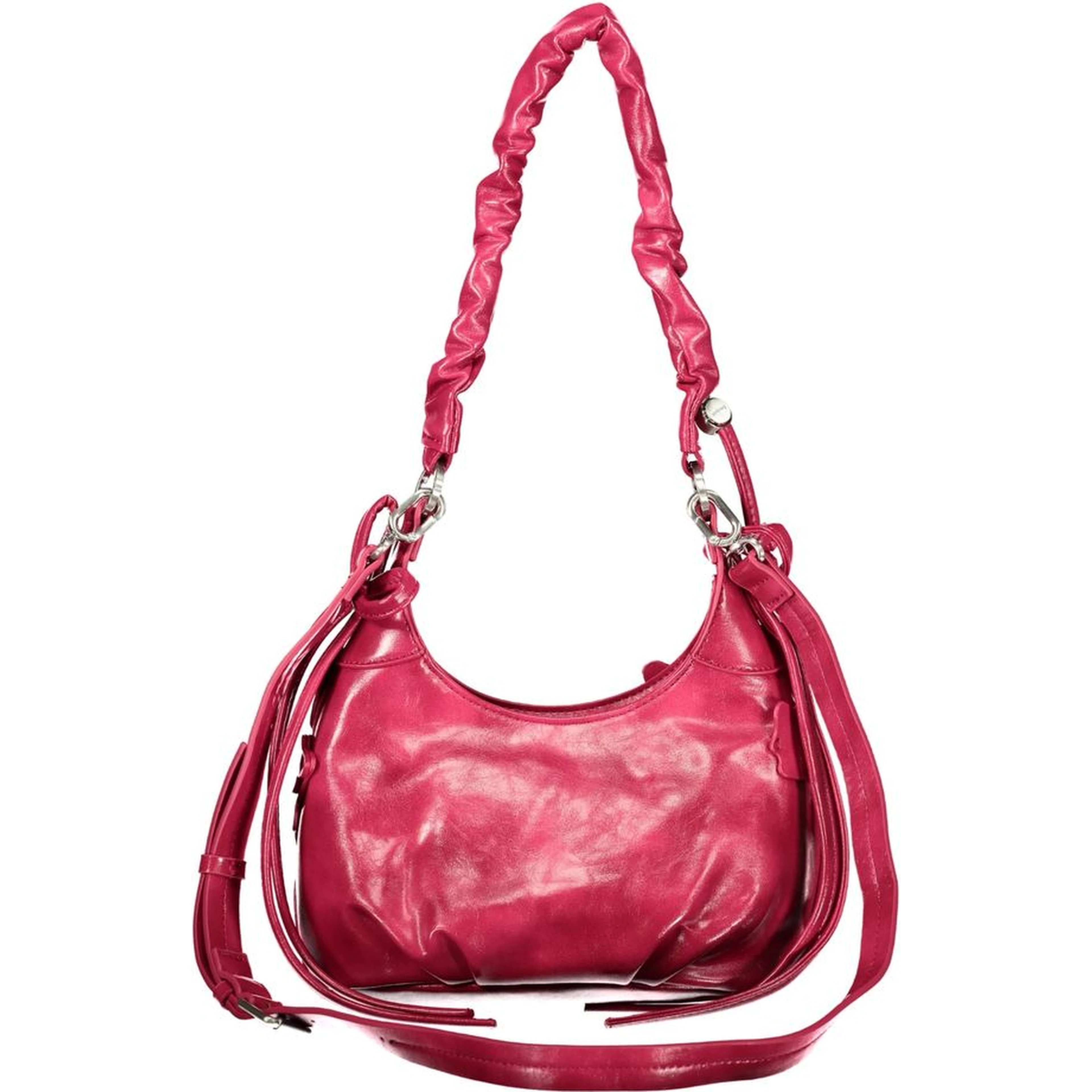 Pink Polyurethane Women's Bag