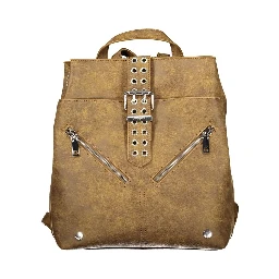 Brown Polyurethane Women's Backpack for Trendy Adventures