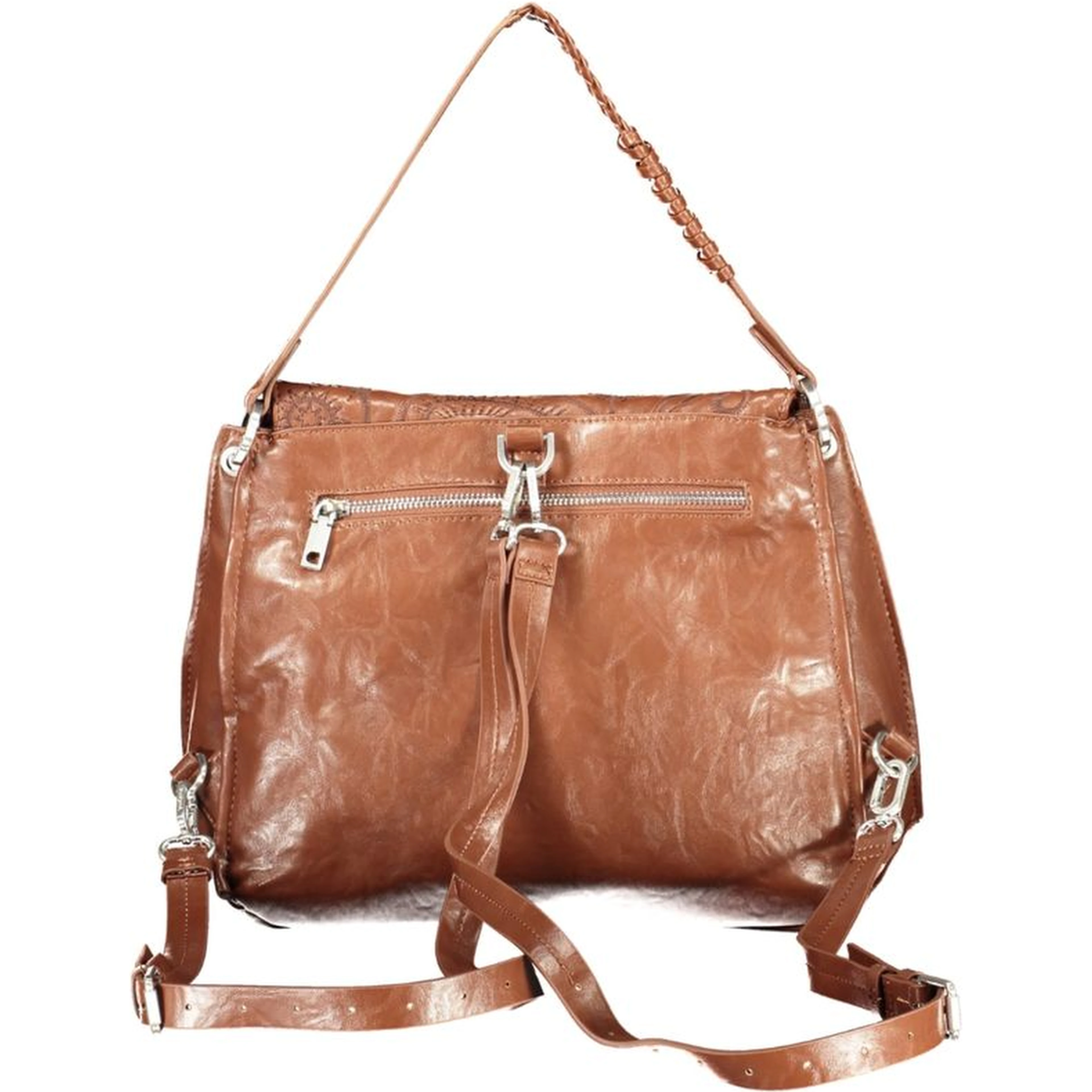 Brown Polyurethane Women's Bag