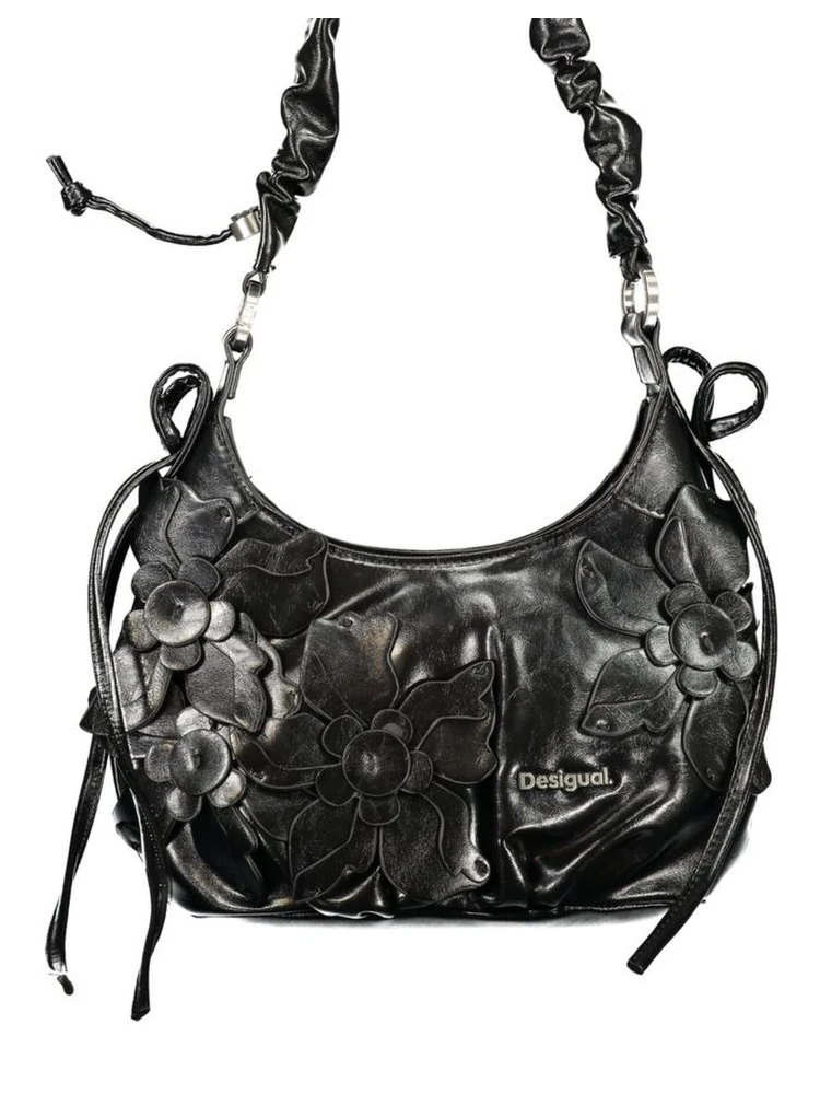 Nero Polyurethane Women's Bag with Adjustable Strap
