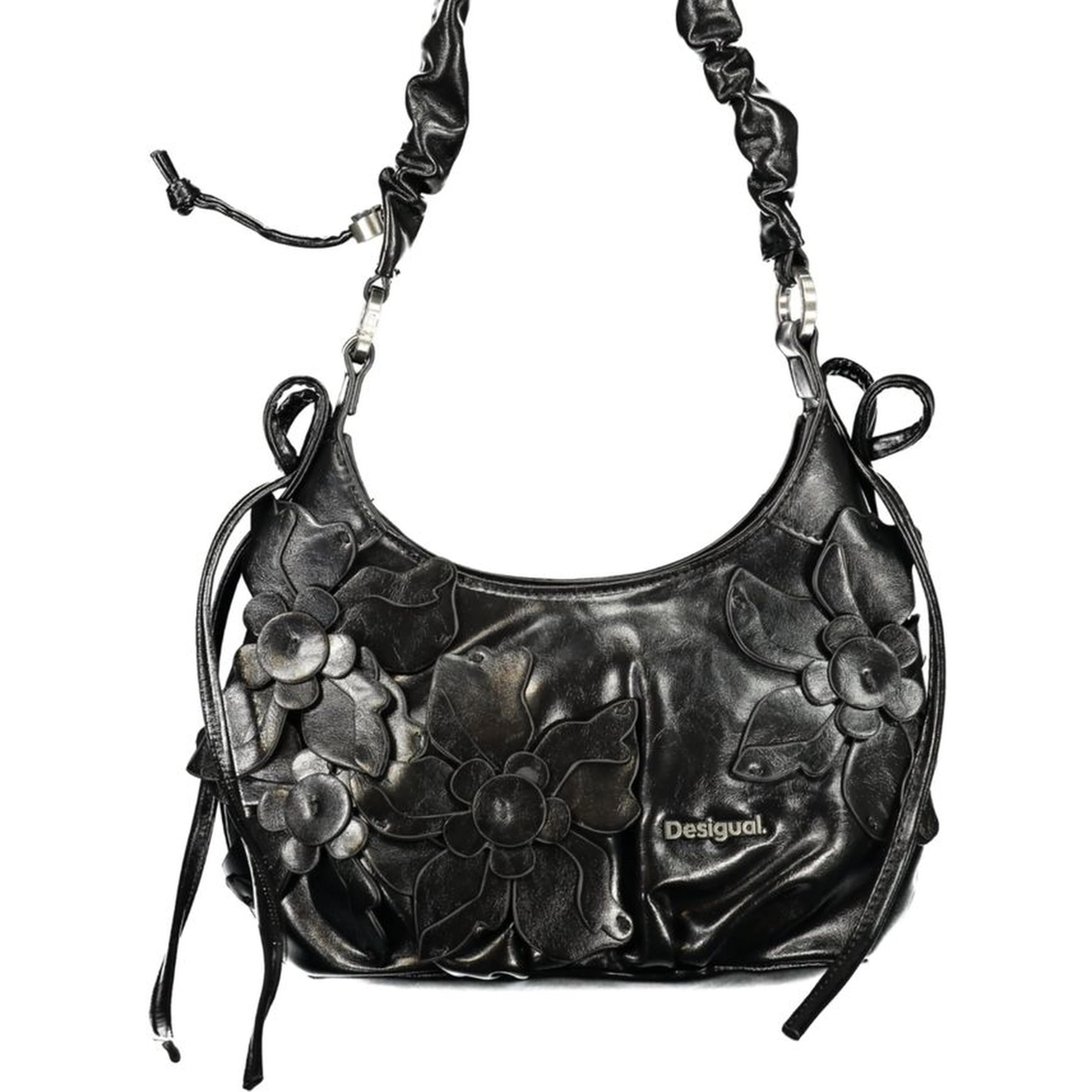 Nero Polyurethane Women's Bag with Adjustable Strap