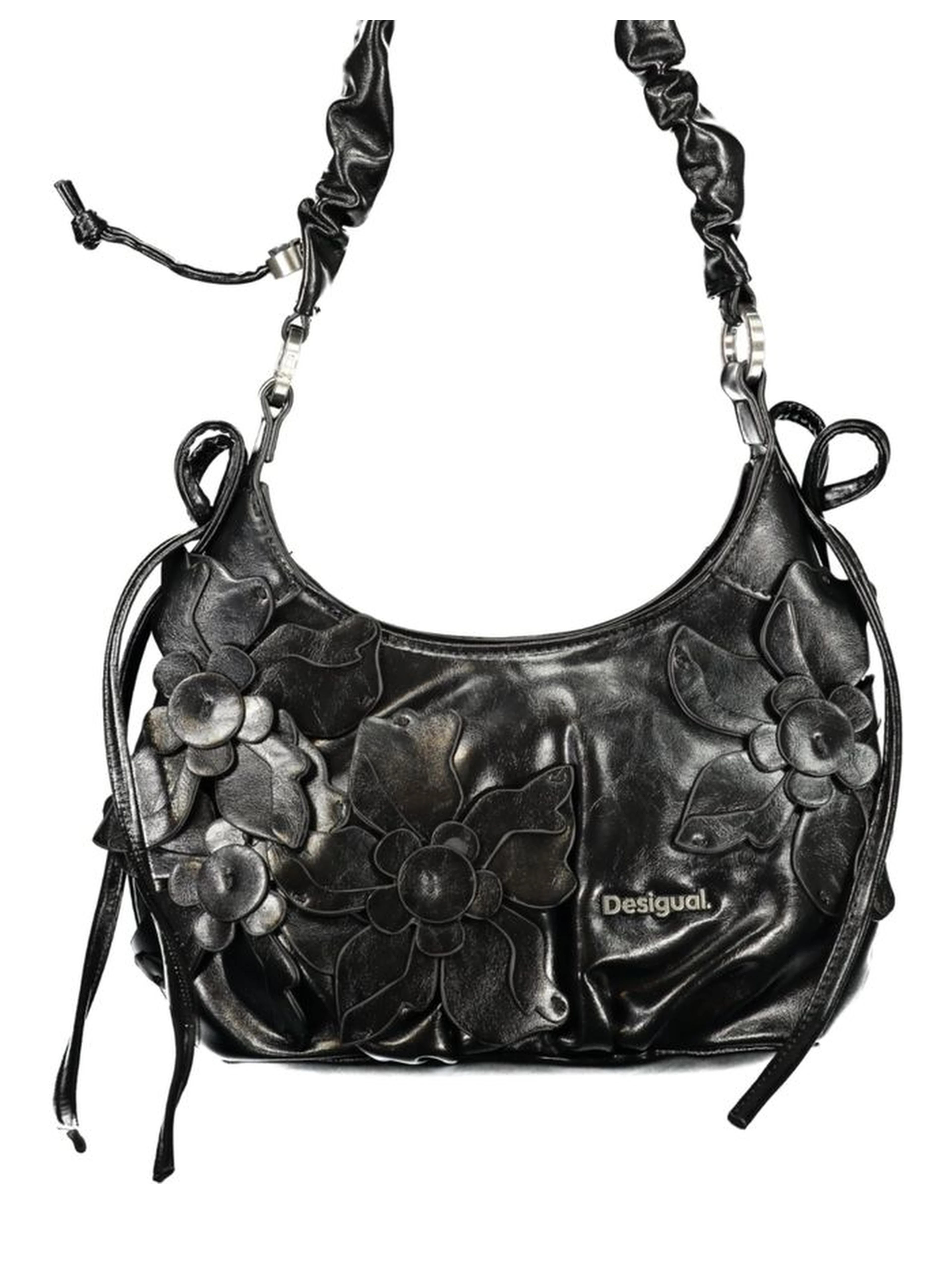 Nero Polyurethane Women's Bag with Adjustable Strap