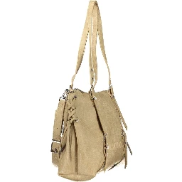 Beige Polyurethane Women's Bag