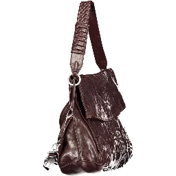 Brown Polyurethane Women Bag