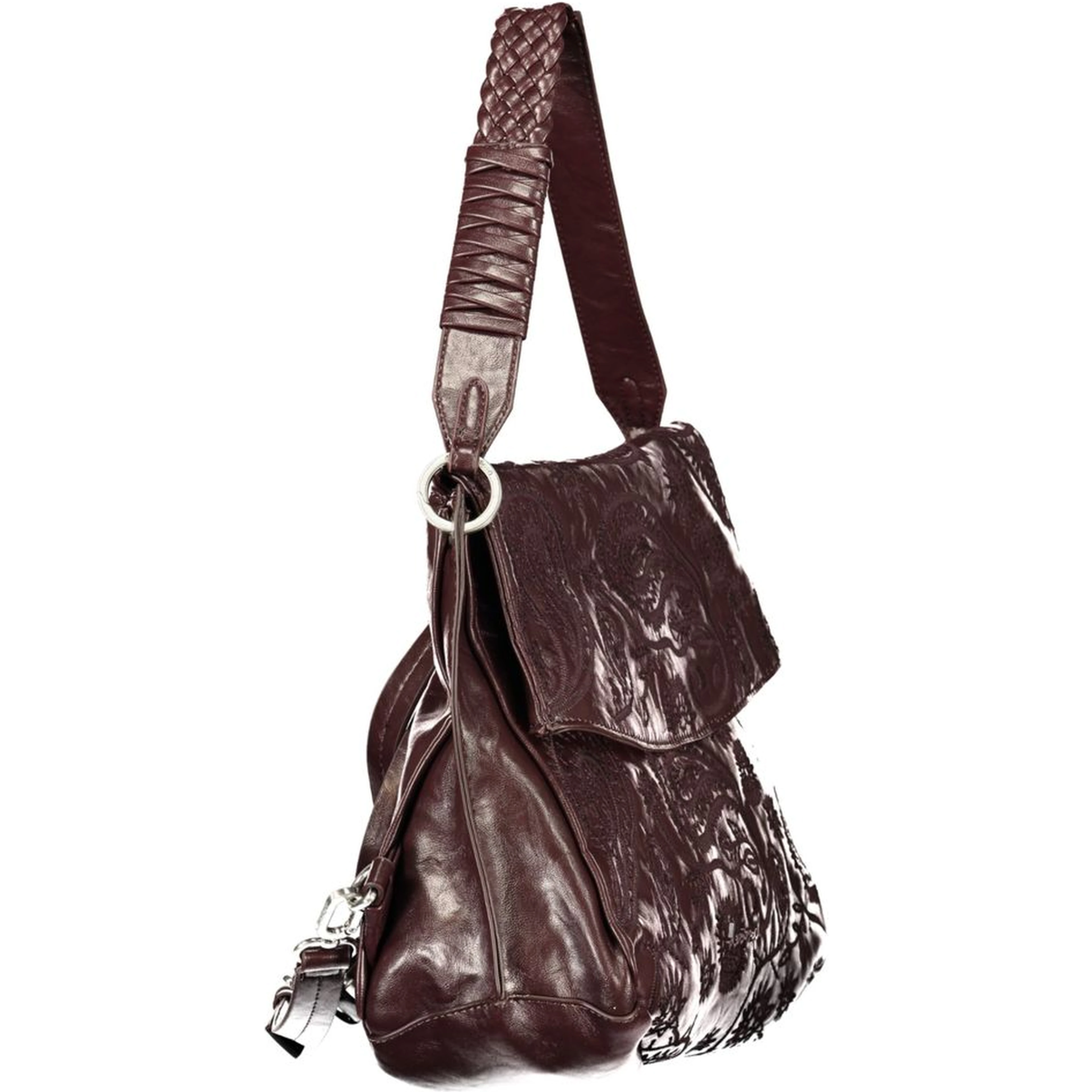 Brown Polyurethane Women Bag