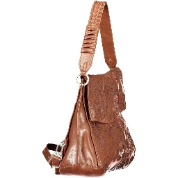 Brown Polyurethane Women's Bag