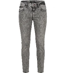 Grey Cotton Women Jeans
