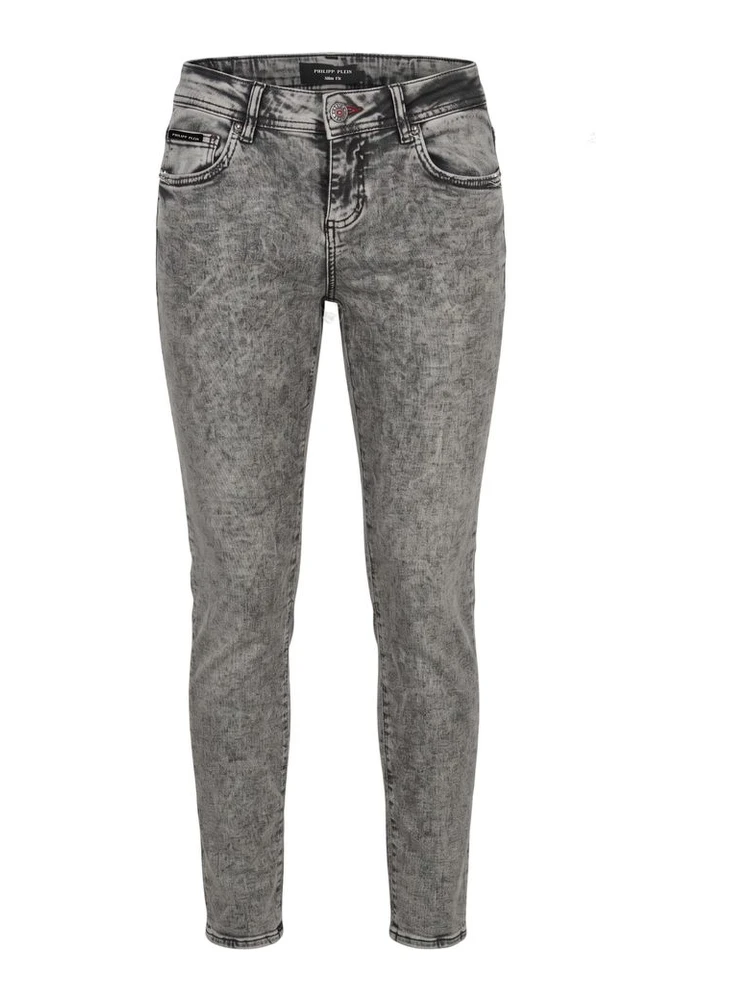 Grey Cotton Women Jeans