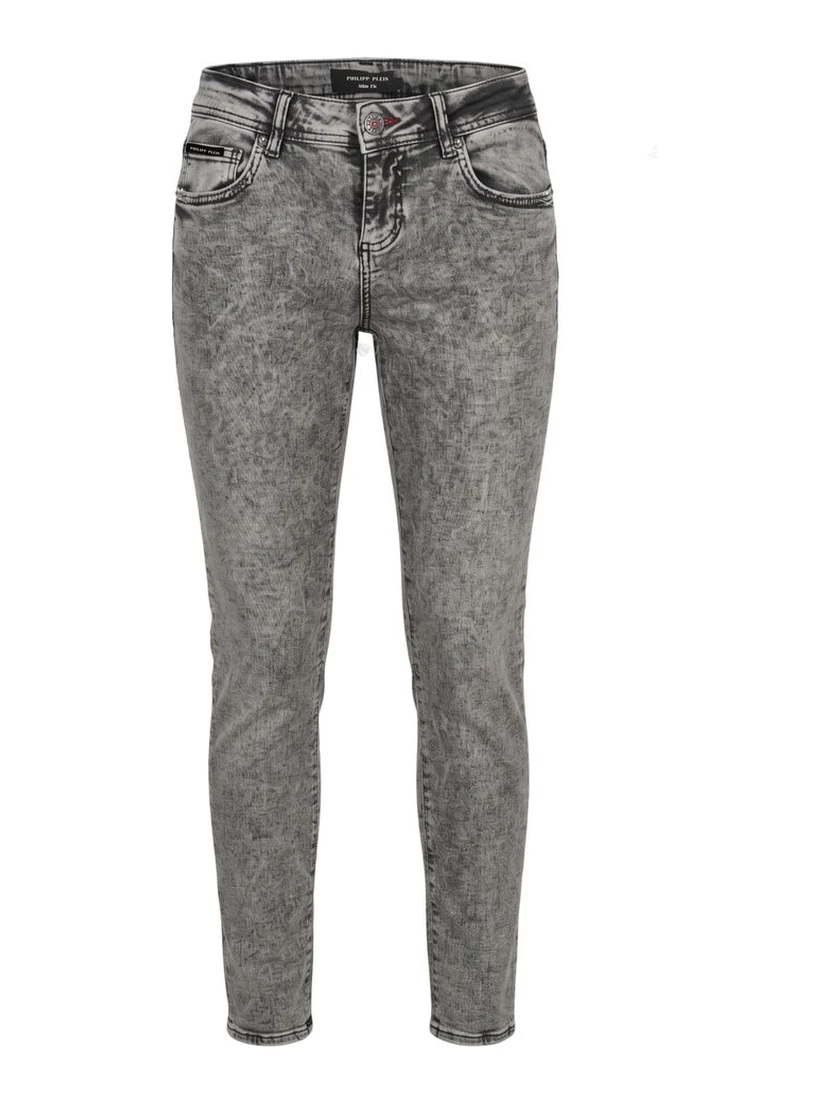 Grey Cotton Women Jeans
