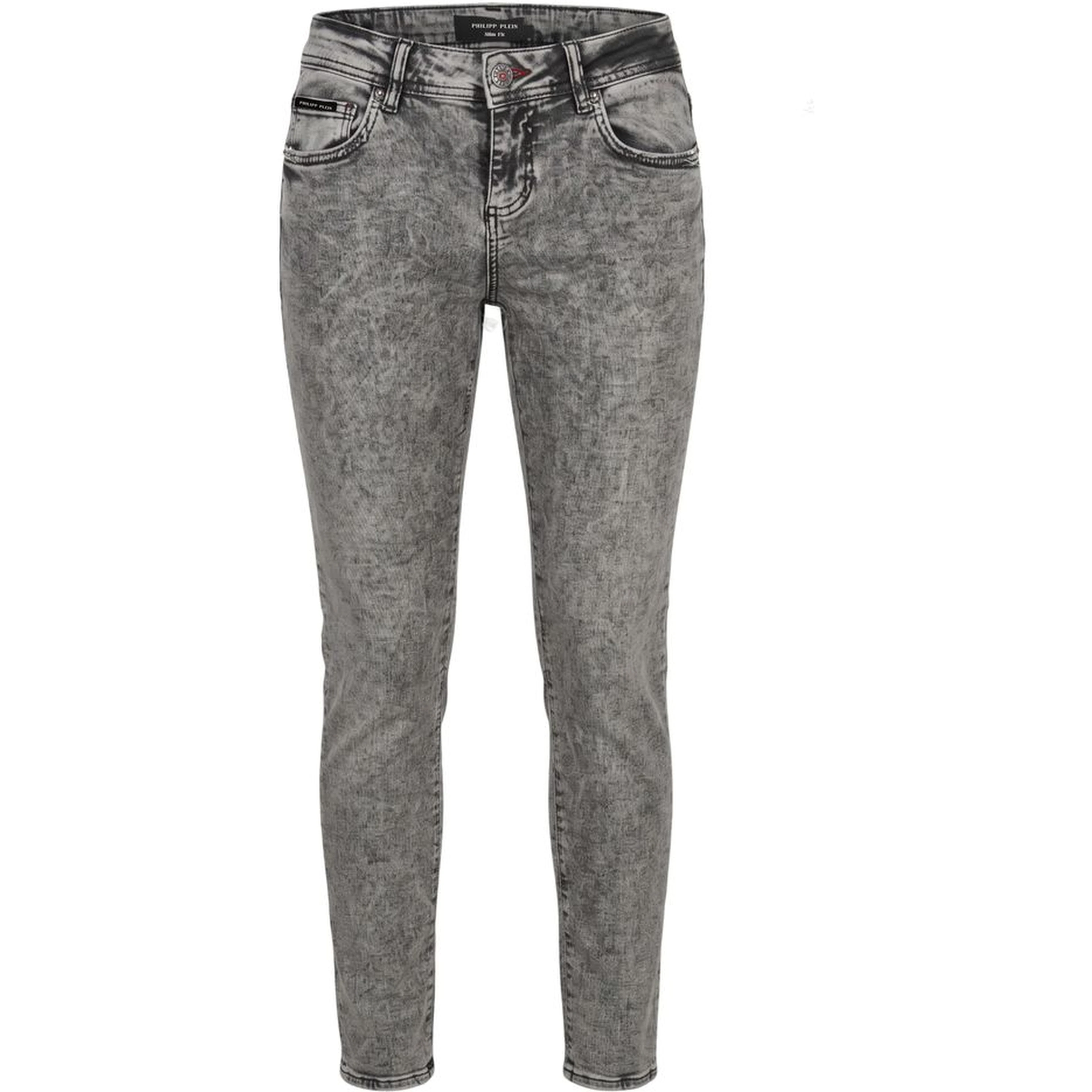 Grey Cotton Women Jeans
