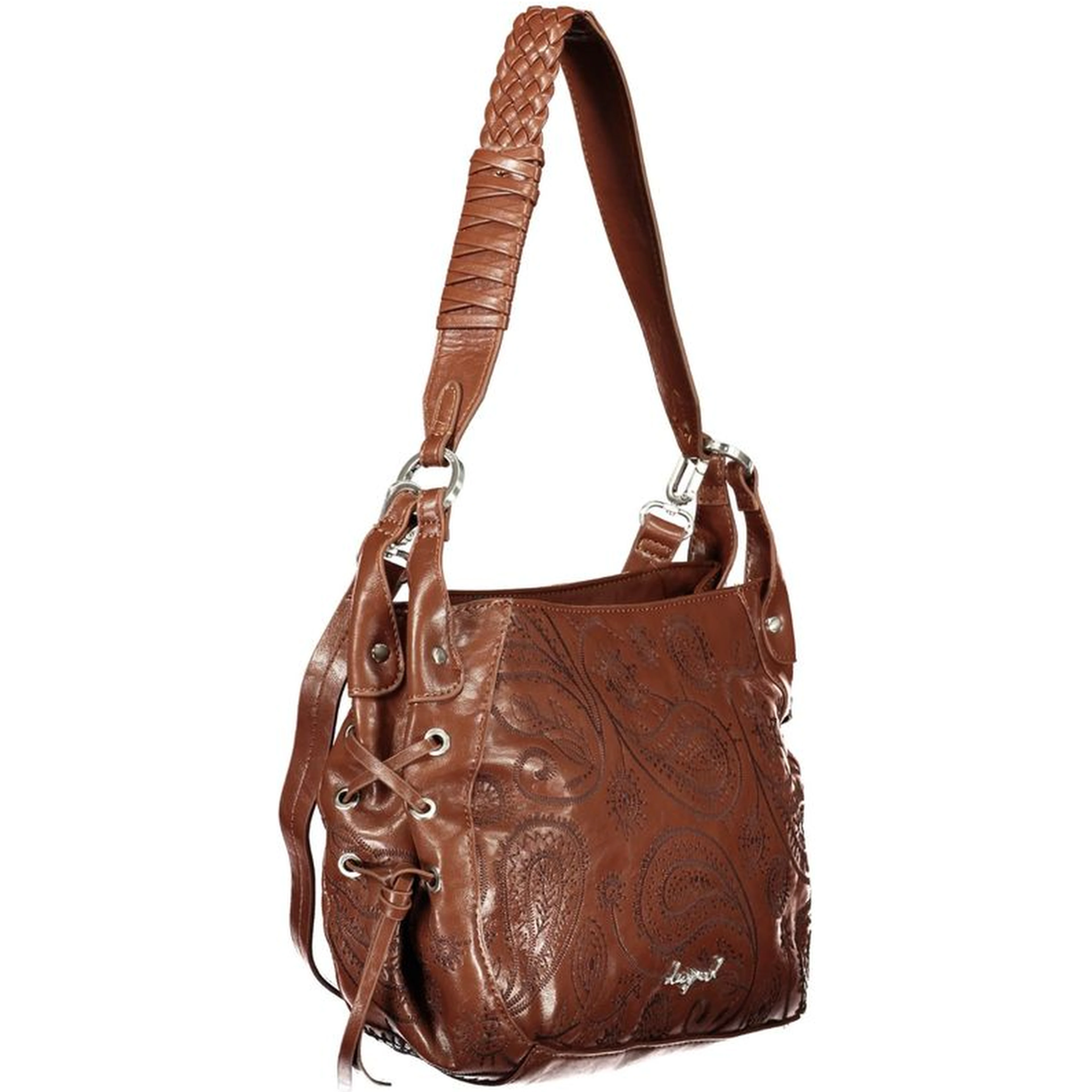 Brown Polyurethane Women's Bag