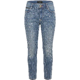 Blue Cotton Women Jeans