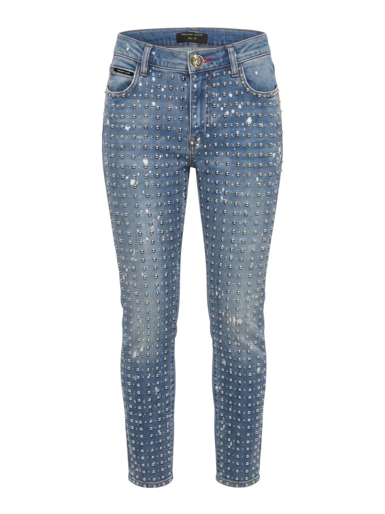 Blue Cotton Women Jeans