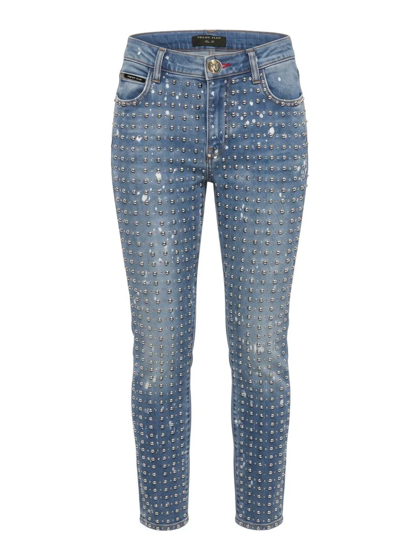 Blue Cotton Women Jeans
