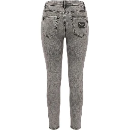 Grey Cotton Women Jeans
