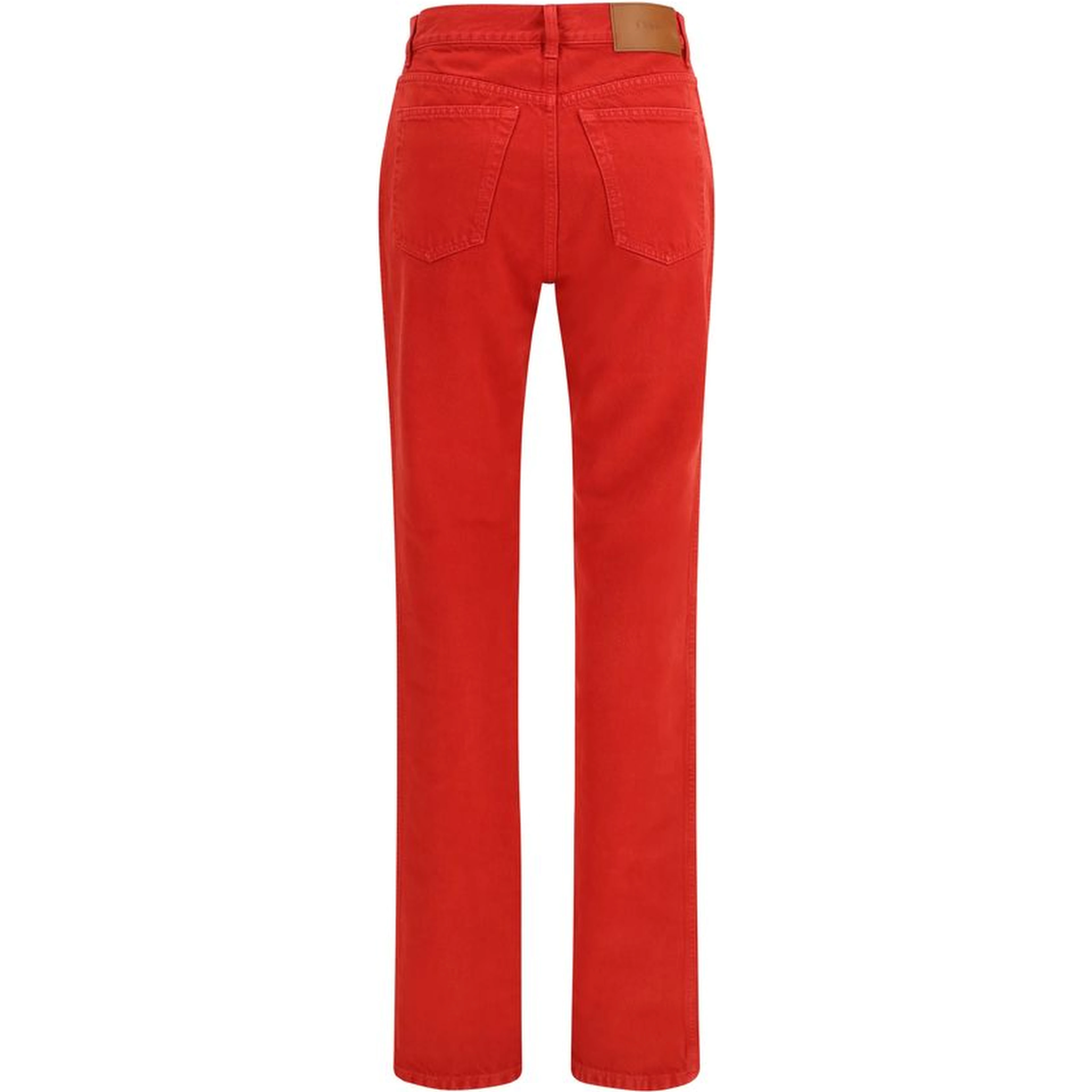 Red Cotton Casual Pants