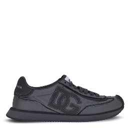 Black Fabric Athletic Sneakers