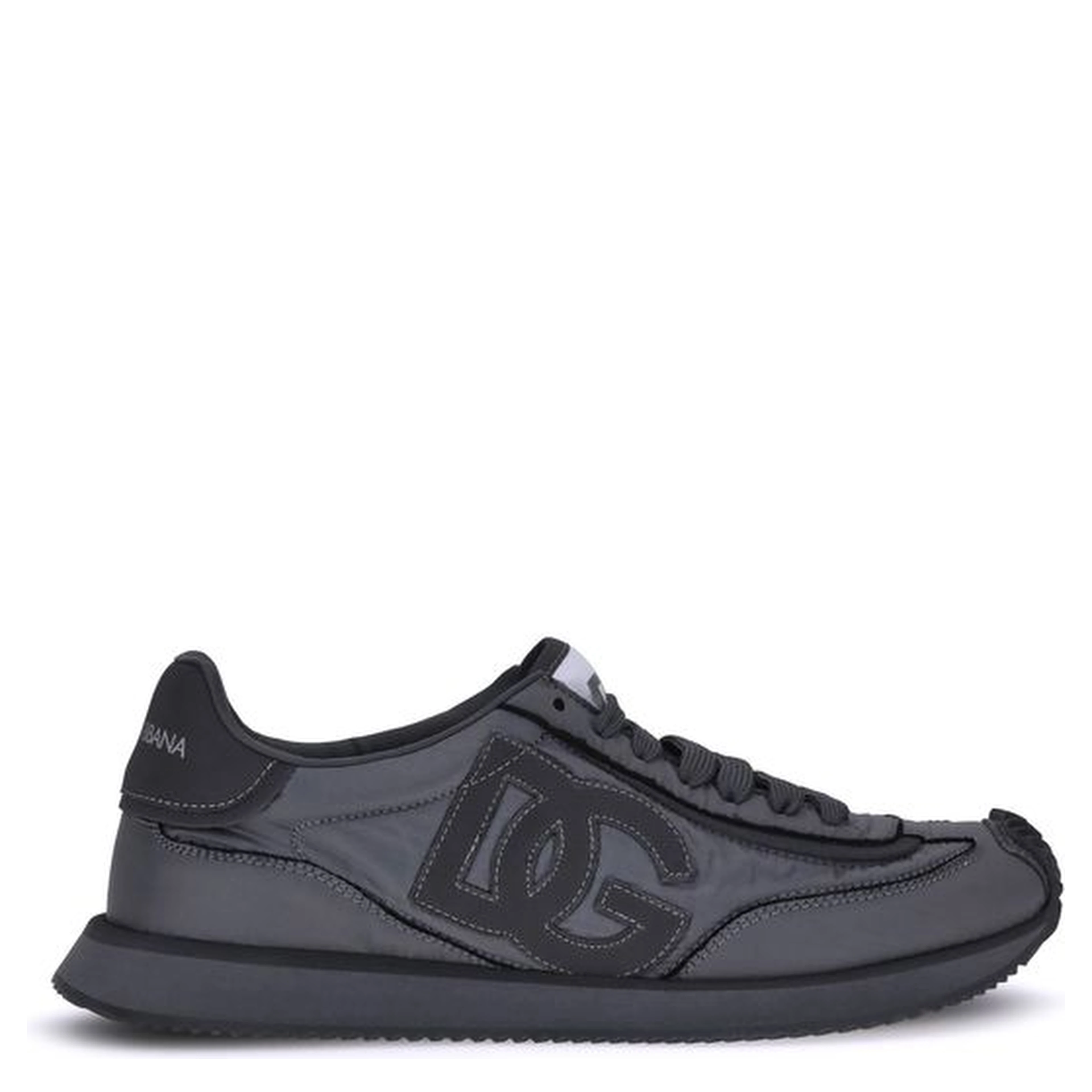 Black Fabric Athletic Sneakers