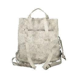 Gray Polyurethane Women's Backpack
