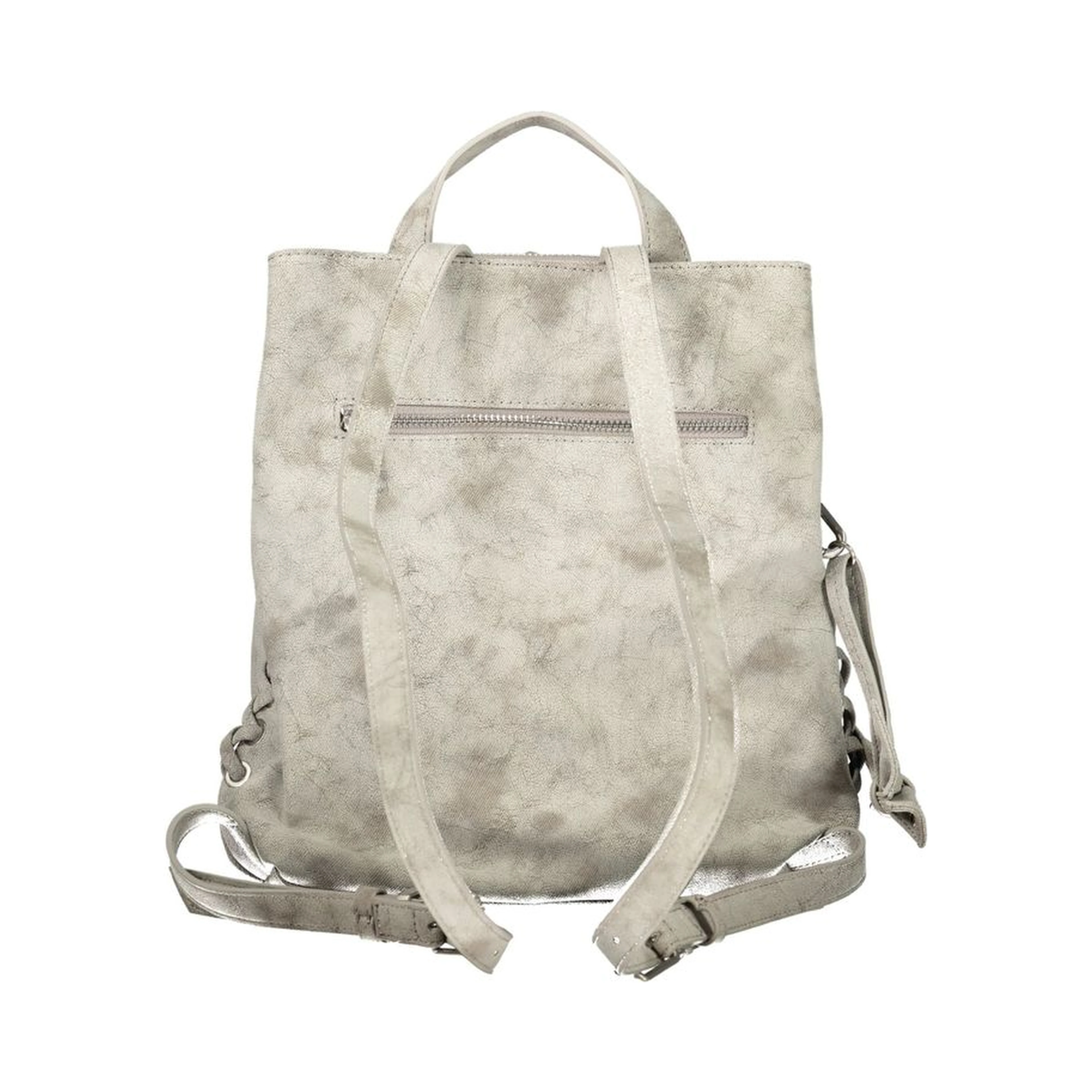Gray Polyurethane Women's Backpack