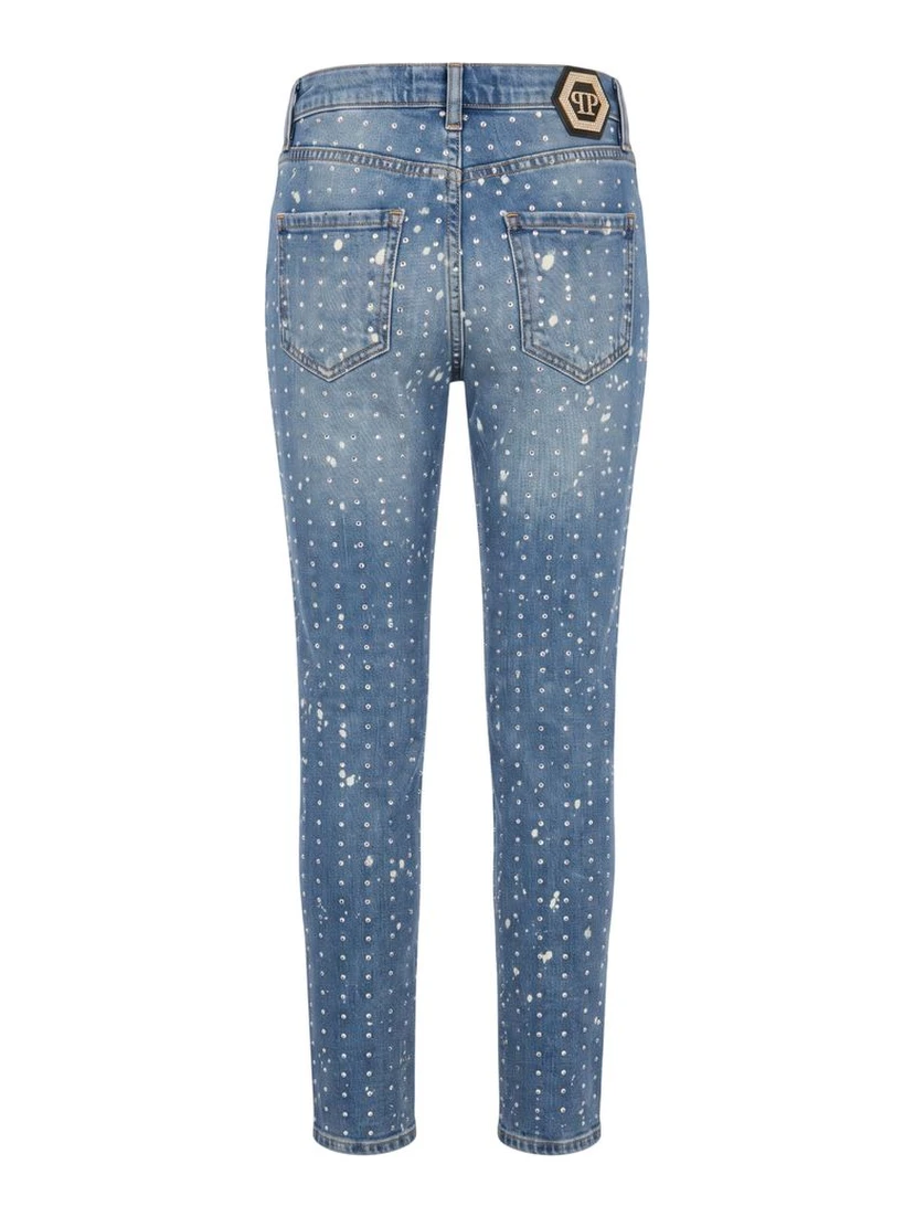 Blue Cotton Women Jeans