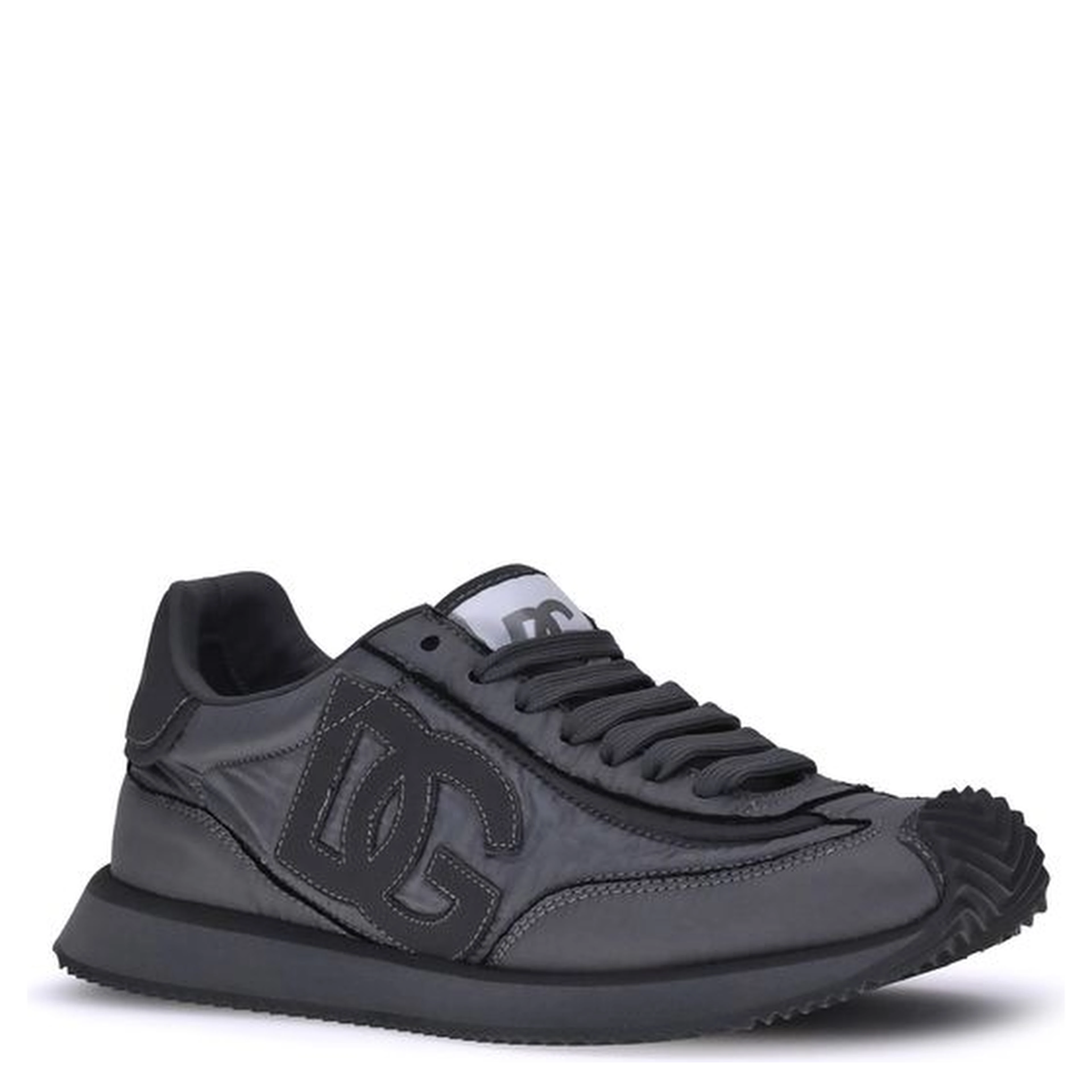 Black Fabric Athletic Sneakers