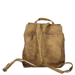 Brown Polyurethane Women's Backpack for Trendy Adventures