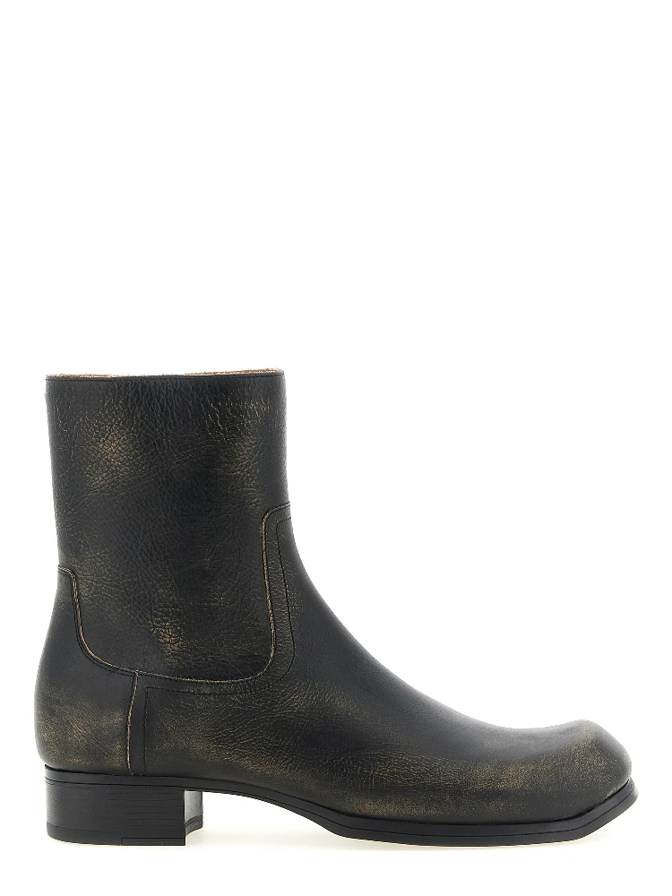 Black Calfskin Ankle Boots