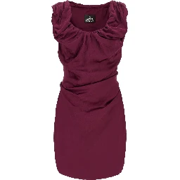 Bordeaux Viscose Short Dress