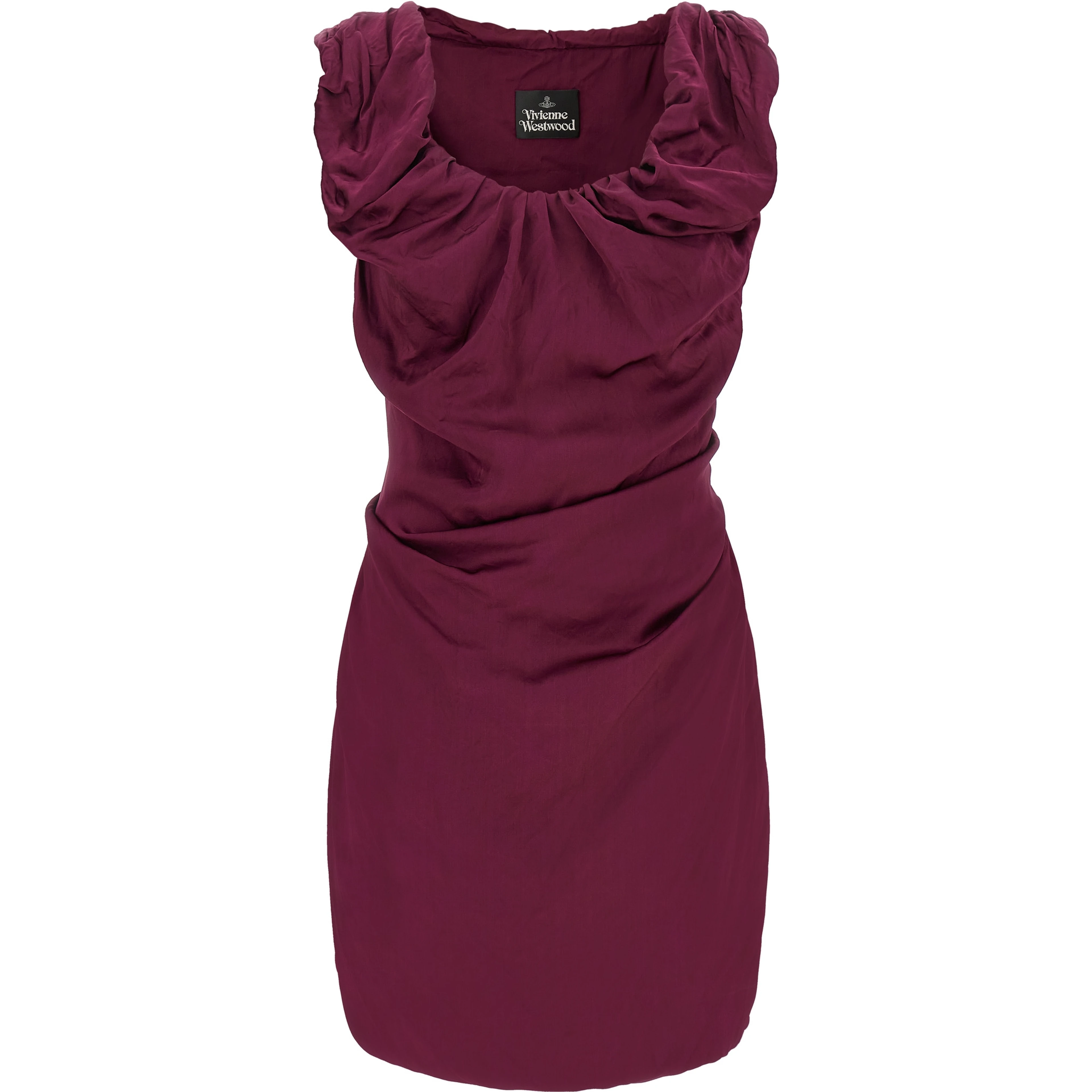 Bordeaux Viscose Short Dress