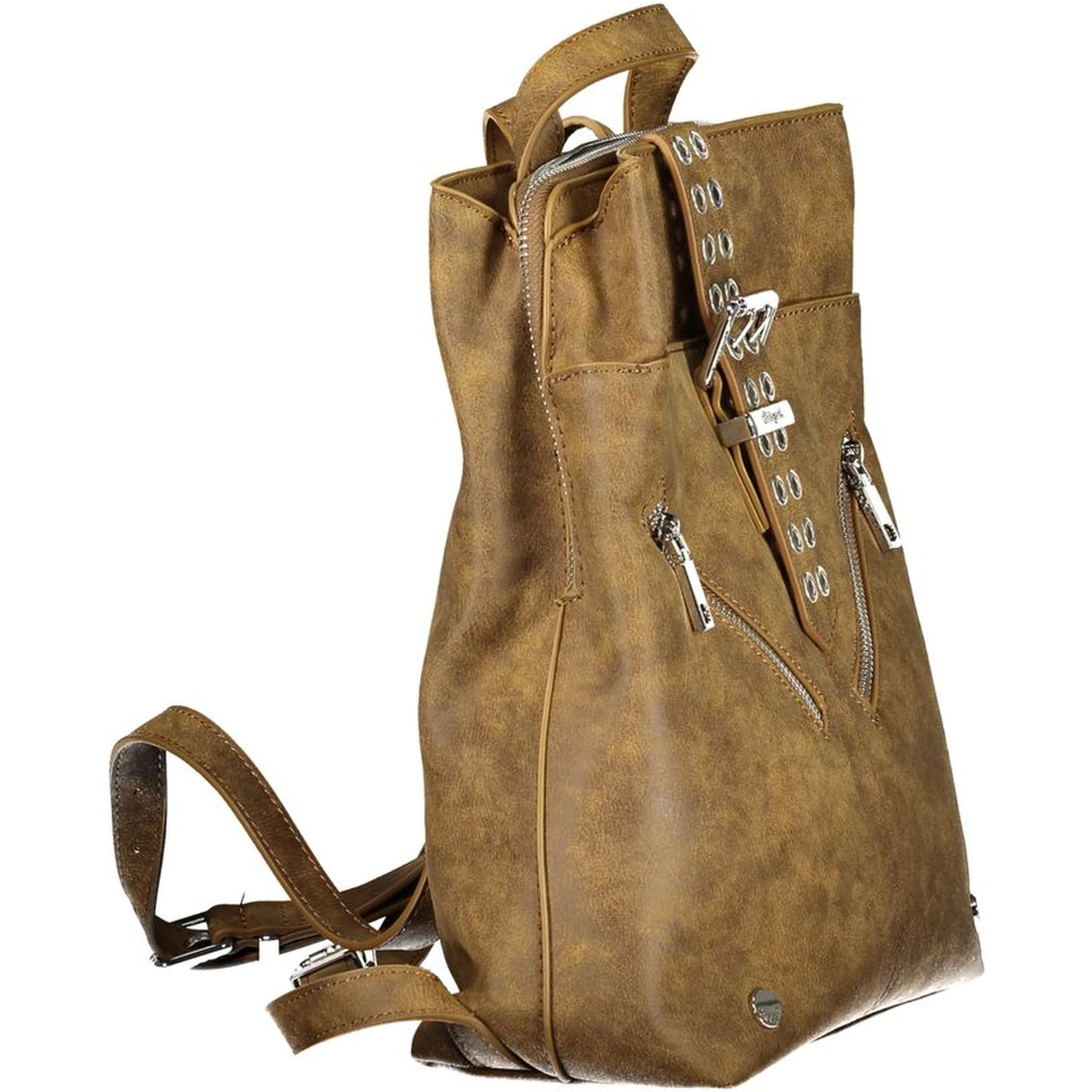 Brown Polyurethane Women's Backpack for Trendy Adventures