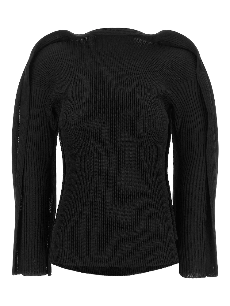Black Polyester Cardigan