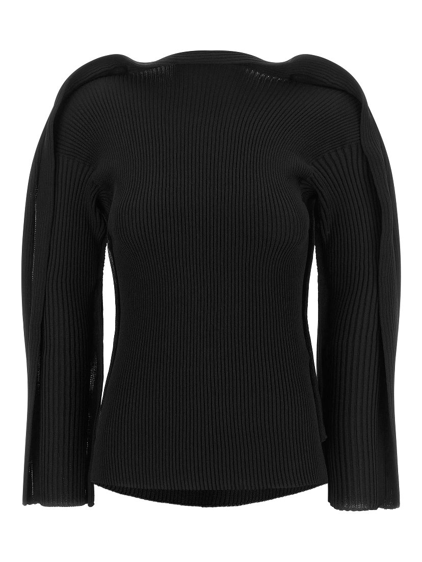 Black Polyester Cardigan