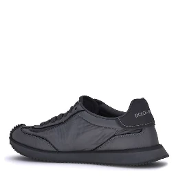 Black Fabric Athletic Sneakers
