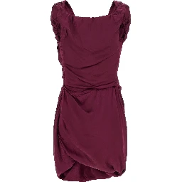 Bordeaux Viscose Short Dress
