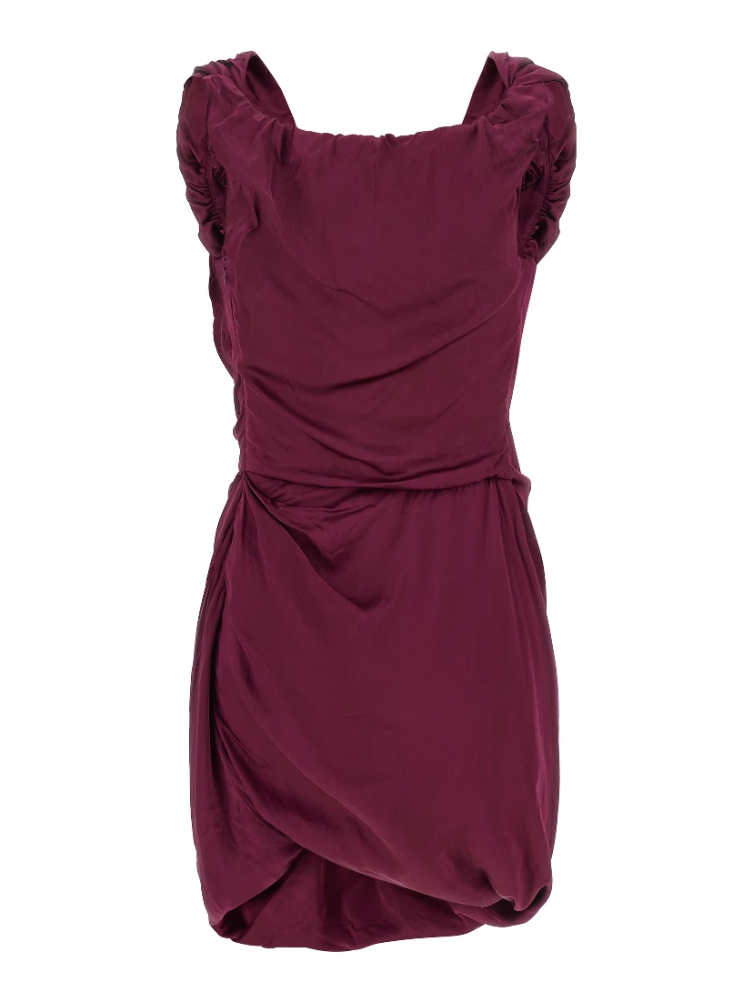 Bordeaux Viscose Short Dress