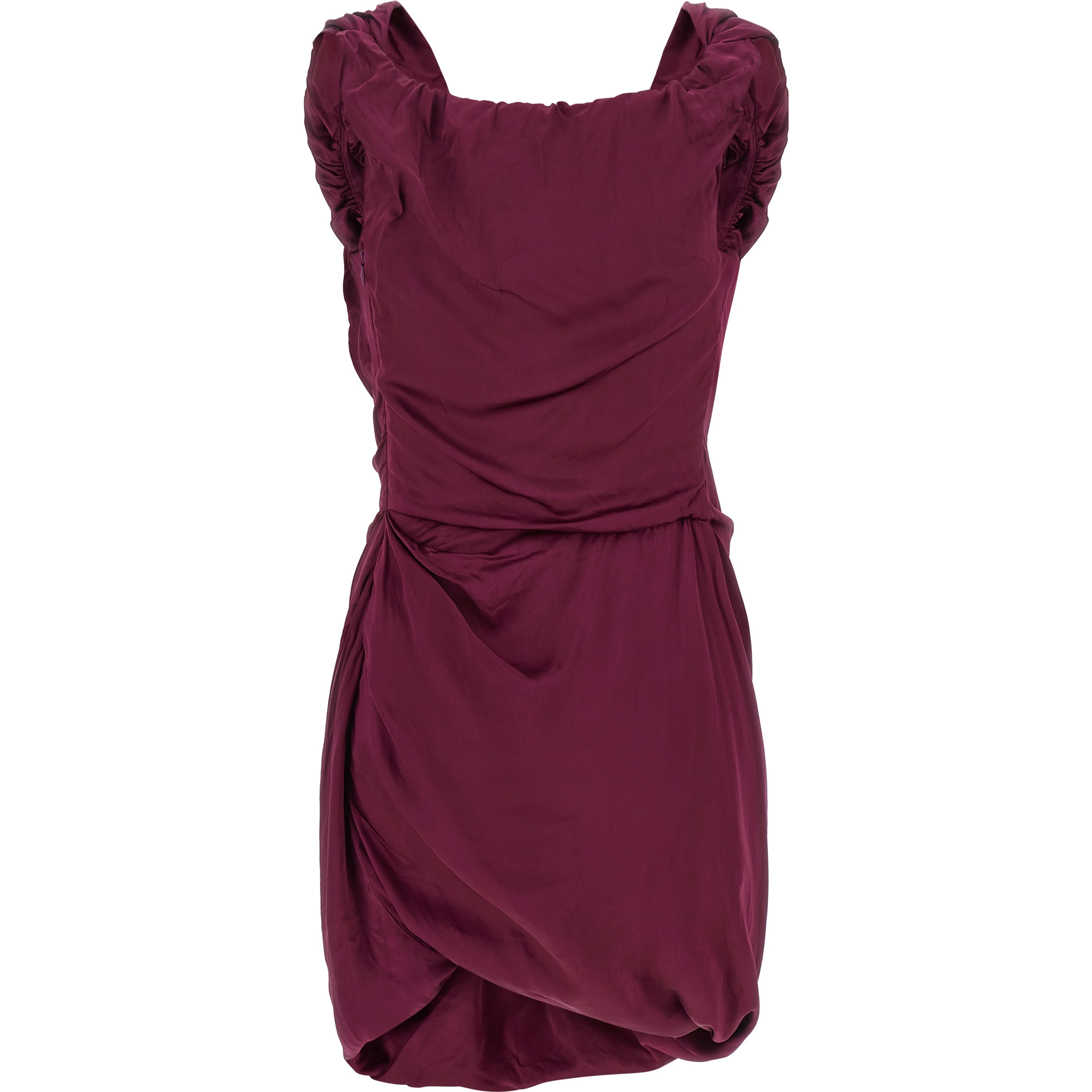 Bordeaux Viscose Short Dress