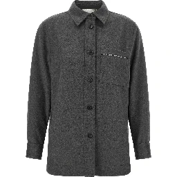 Gray Virgin Wool Blouse