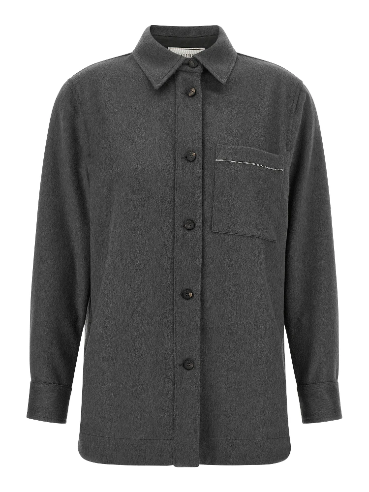 Gray Virgin Wool Blouse