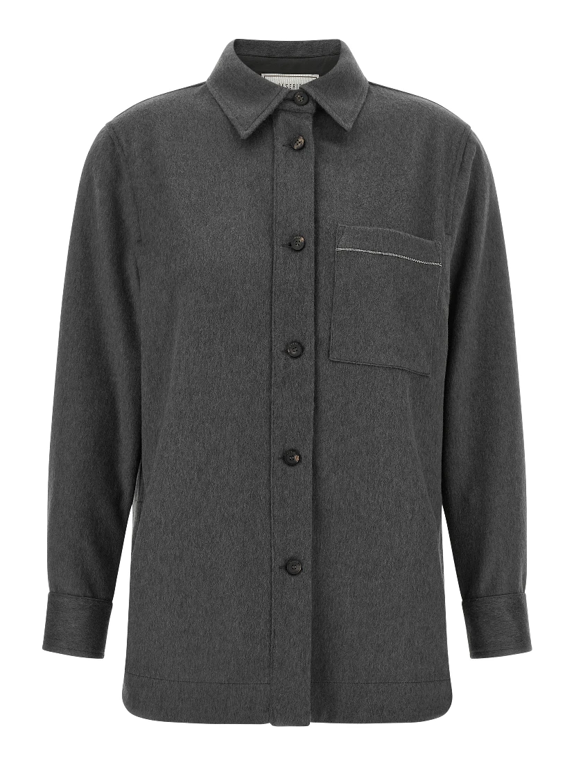 Gray Virgin Wool Blouse