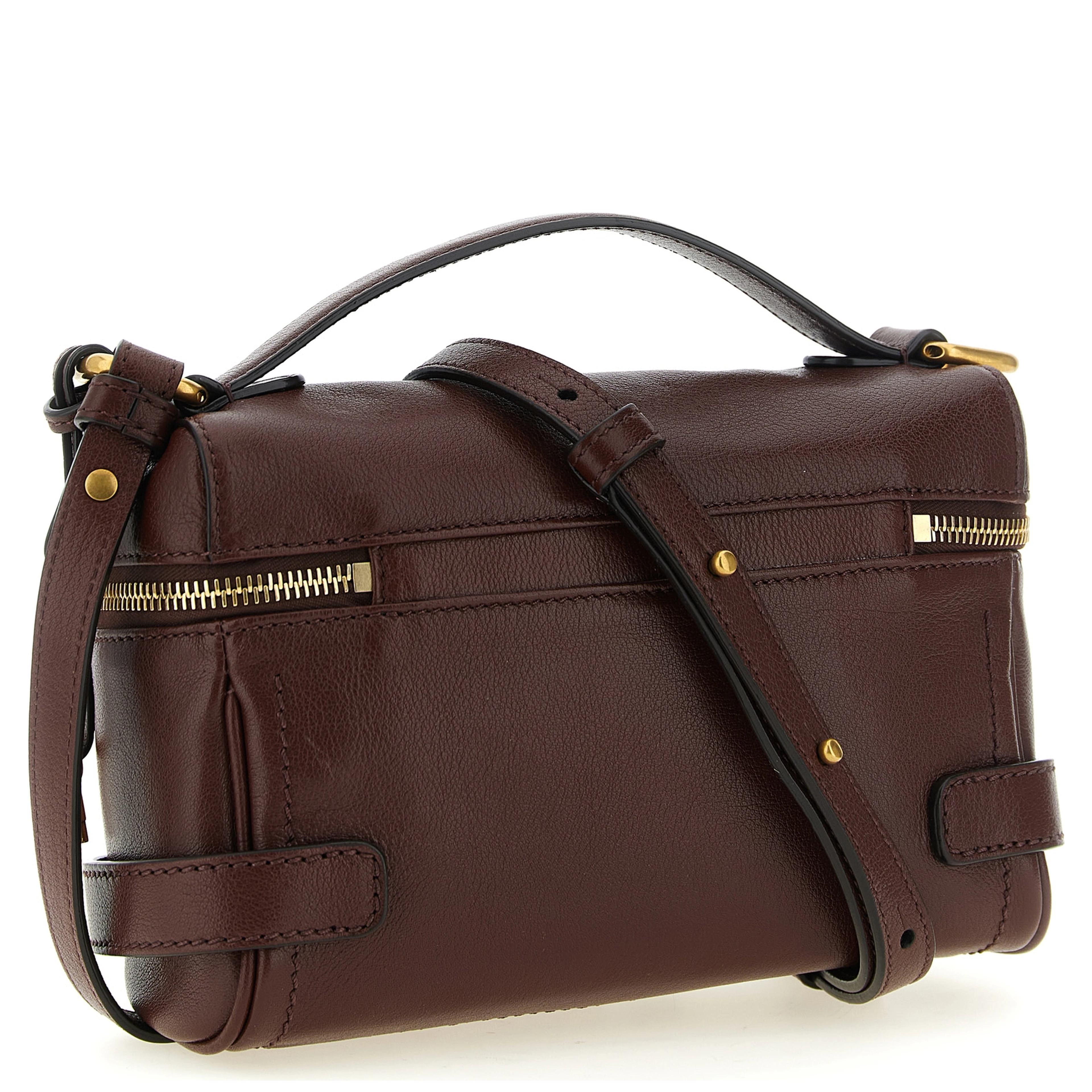 Brown Buffalo Leather Shoulder Bag